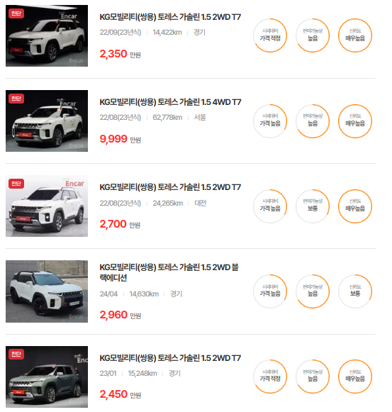 KCAR 실시간 매물