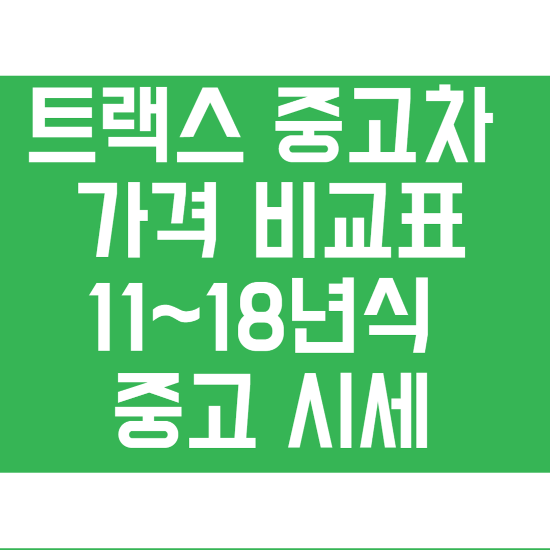 트랙스 중고차 가격